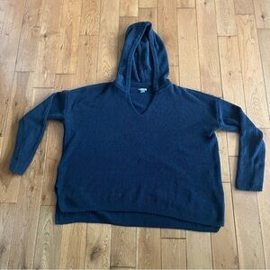 Aerie Navy Knit V Neck Hoodie Sweater - Size XS